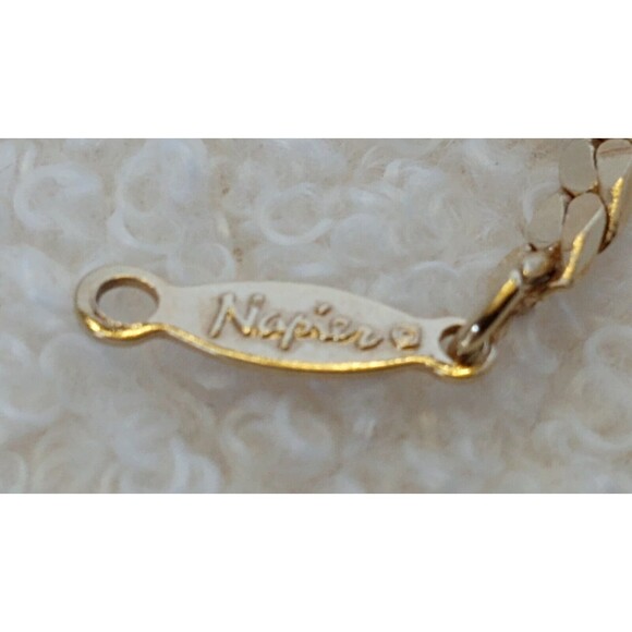 Napier Signed Flat Gold Tone Chain 3 mm 23 Inches Vintage - Picture 3 of 6